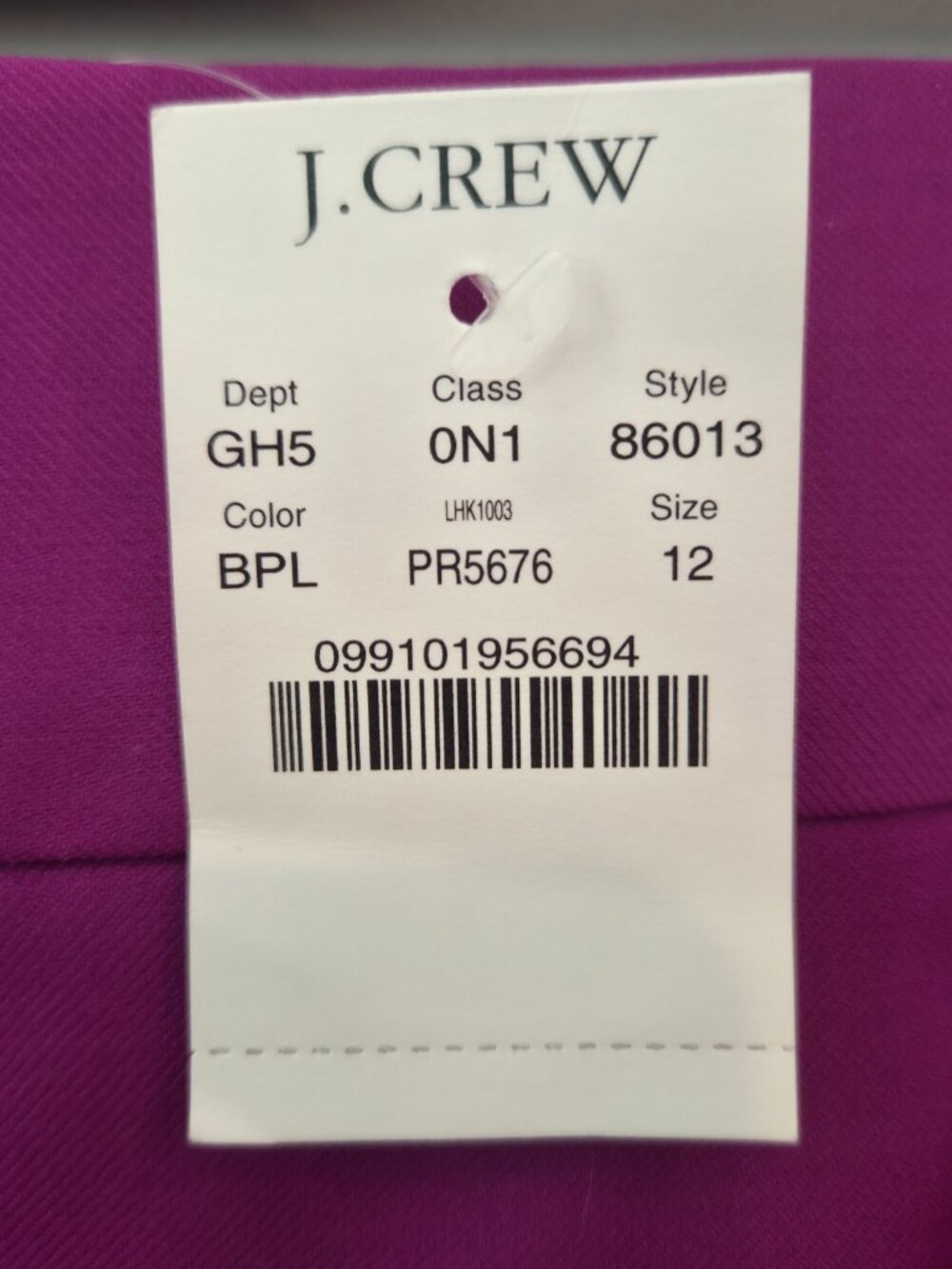 J.Crew Purple Wool Skirt NWT | Size 12 | 100% Wool | Kick Pleat - Picture 5 of 6